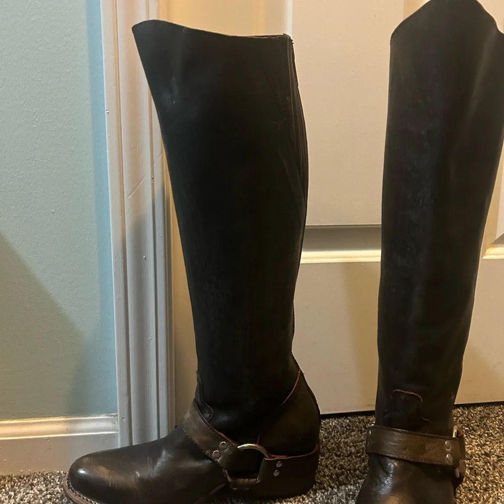Freebird By Steve Madden Brown Leather Heeled Boots - Picture 4 of 9